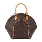 Louis Vuitton Monogram Ellipse MM Hand Bag Brown Gold Metal