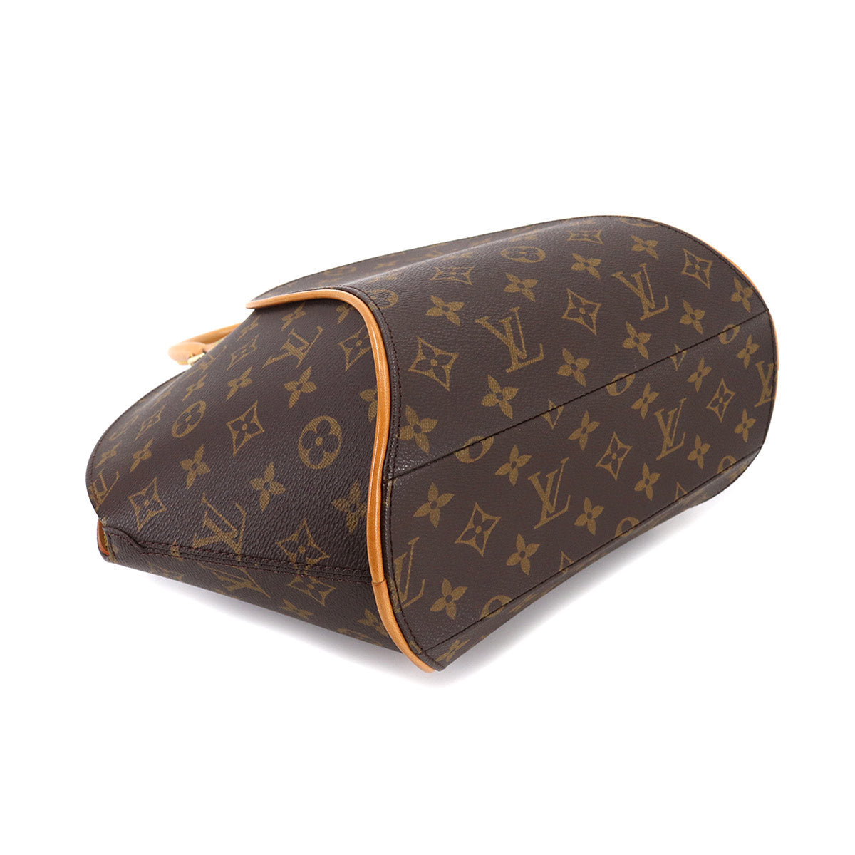 Louis Vuitton Monogram Ellipse MM Hand Bag Brown Gold Metal