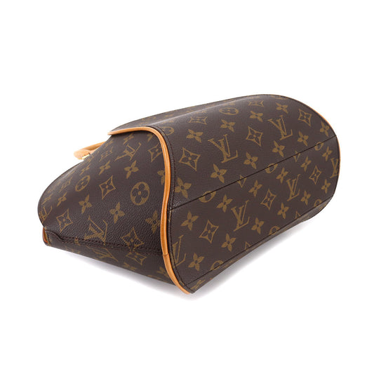 Louis Vuitton Monogram Ellipse MM Hand Bag Brown Gold Metal