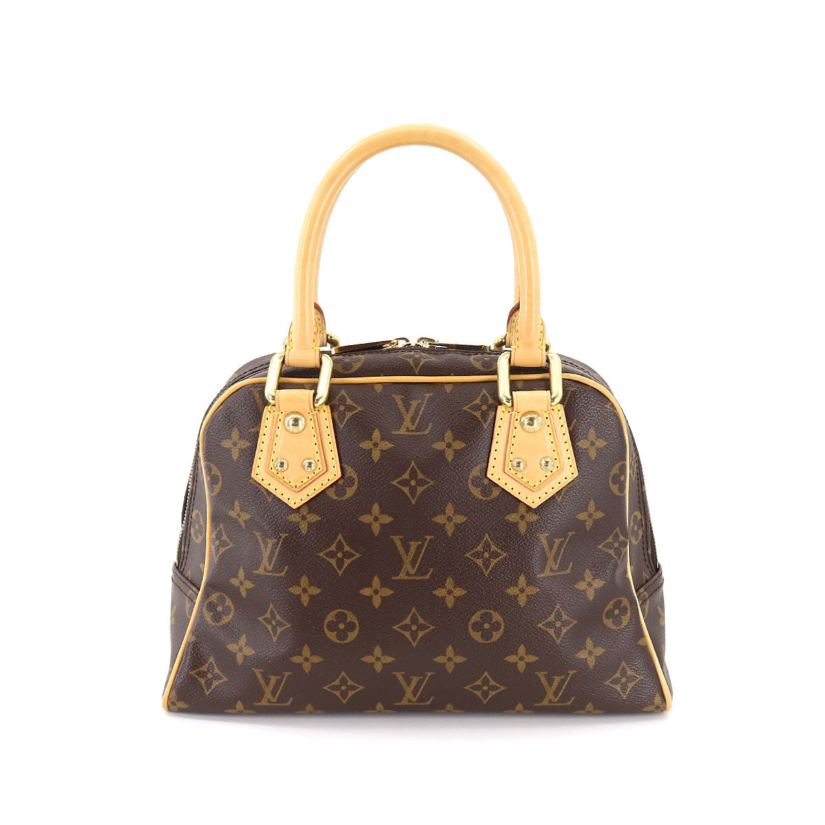 Louis Vuitton Monogram Manhattan PM Handbag Brown Gold Hardware