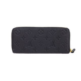 Louis Vuitton Monogram Implant Portefeuille Round Zipper Long Wallet Leather