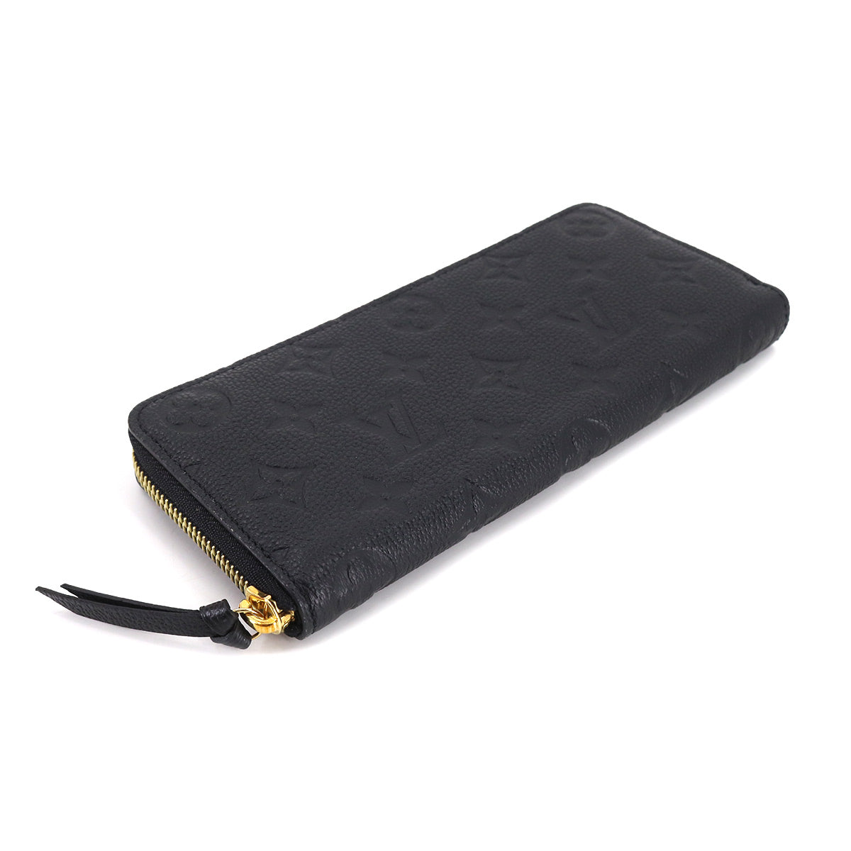 Louis Vuitton Monogram Implant Portefeuille Round Zipper Long Wallet Leather
