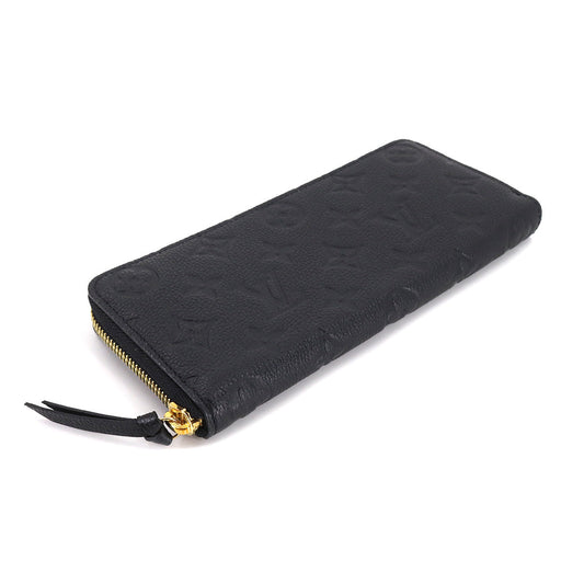 Louis Vuitton Monogram Implant Portefeuille Round Zipper Long Wallet Leather