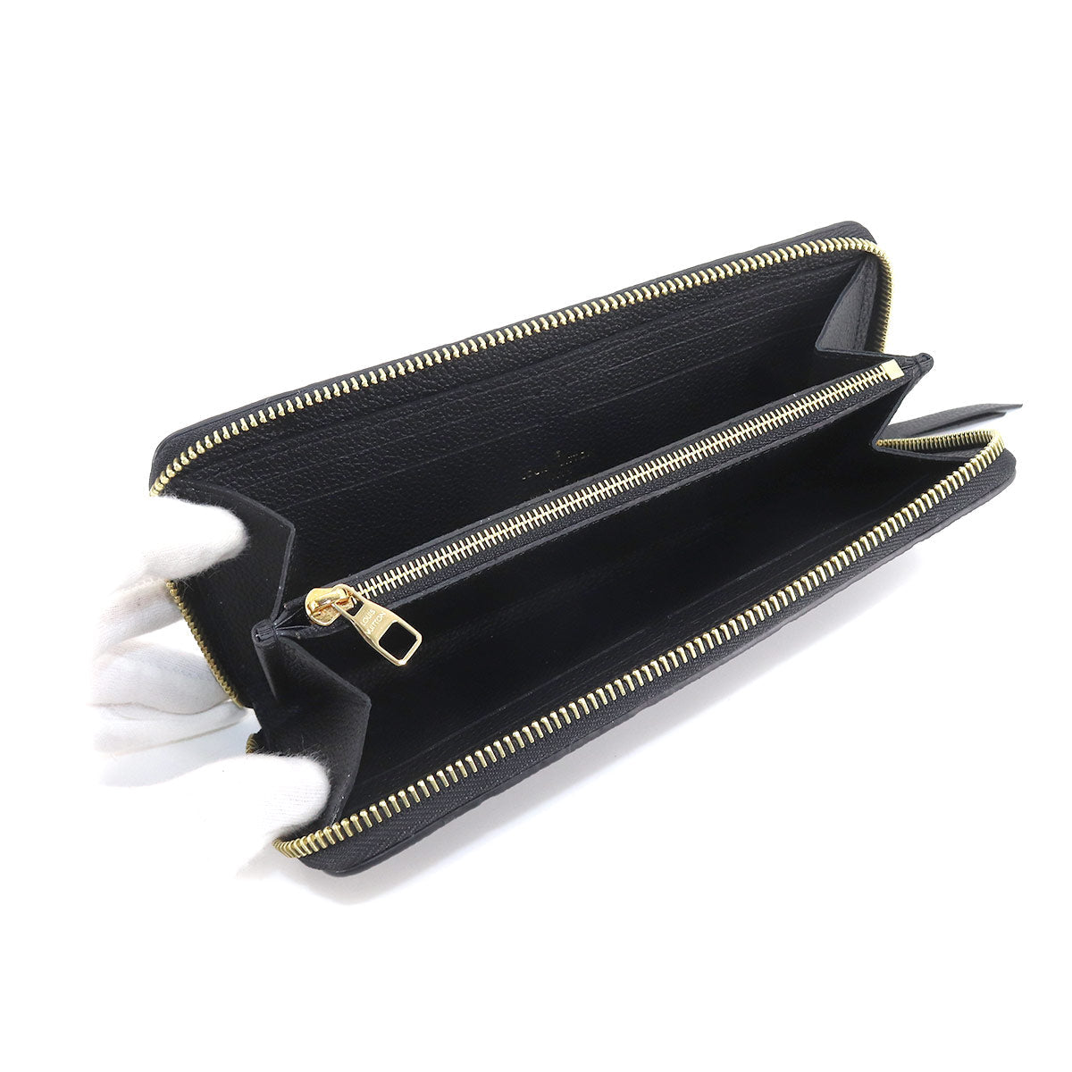 Louis Vuitton Monogram Implant Portefeuille Round Zipper Long Wallet Leather