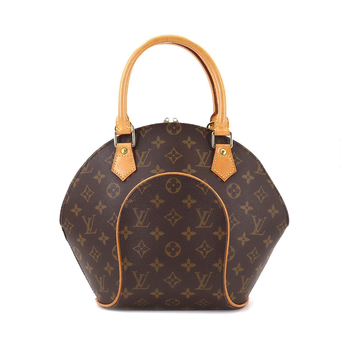 Louis Vuitton Monogram Ellipse PM Hand Bag Brown Gold Hardware