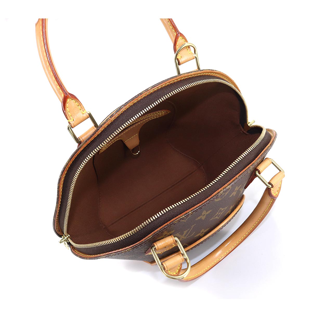 Louis Vuitton Monogram Ellipse PM Hand Bag Brown Gold Hardware