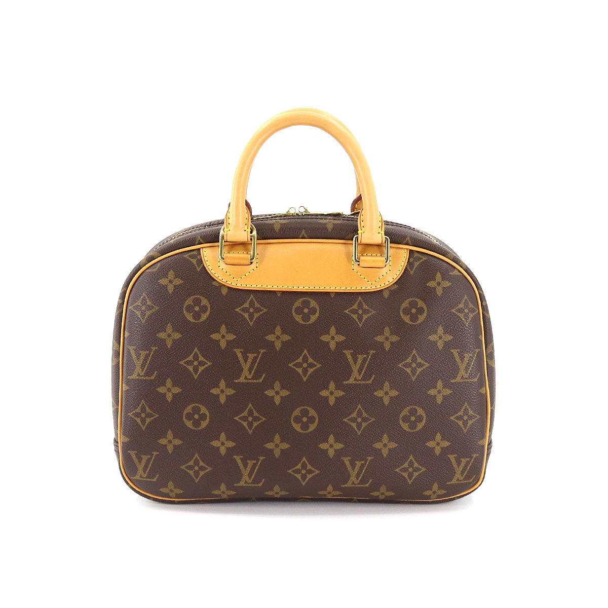 Louis Vuitton Monogram Trouville Hand Bag Brown Gold Hardware