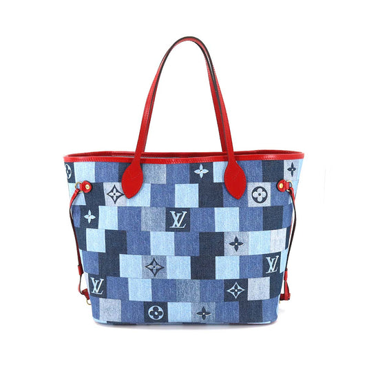 Louis Vuitton Patchwork Denim Monogram Neverfull MM Tote