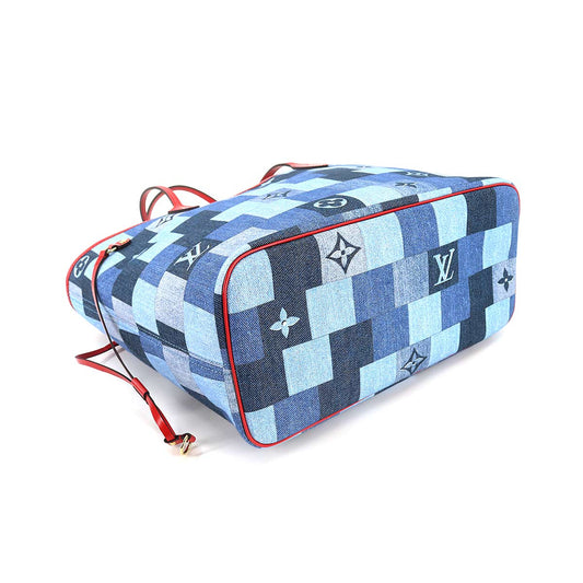 Louis Vuitton Patchwork Denim Monogram Neverfull MM Tote