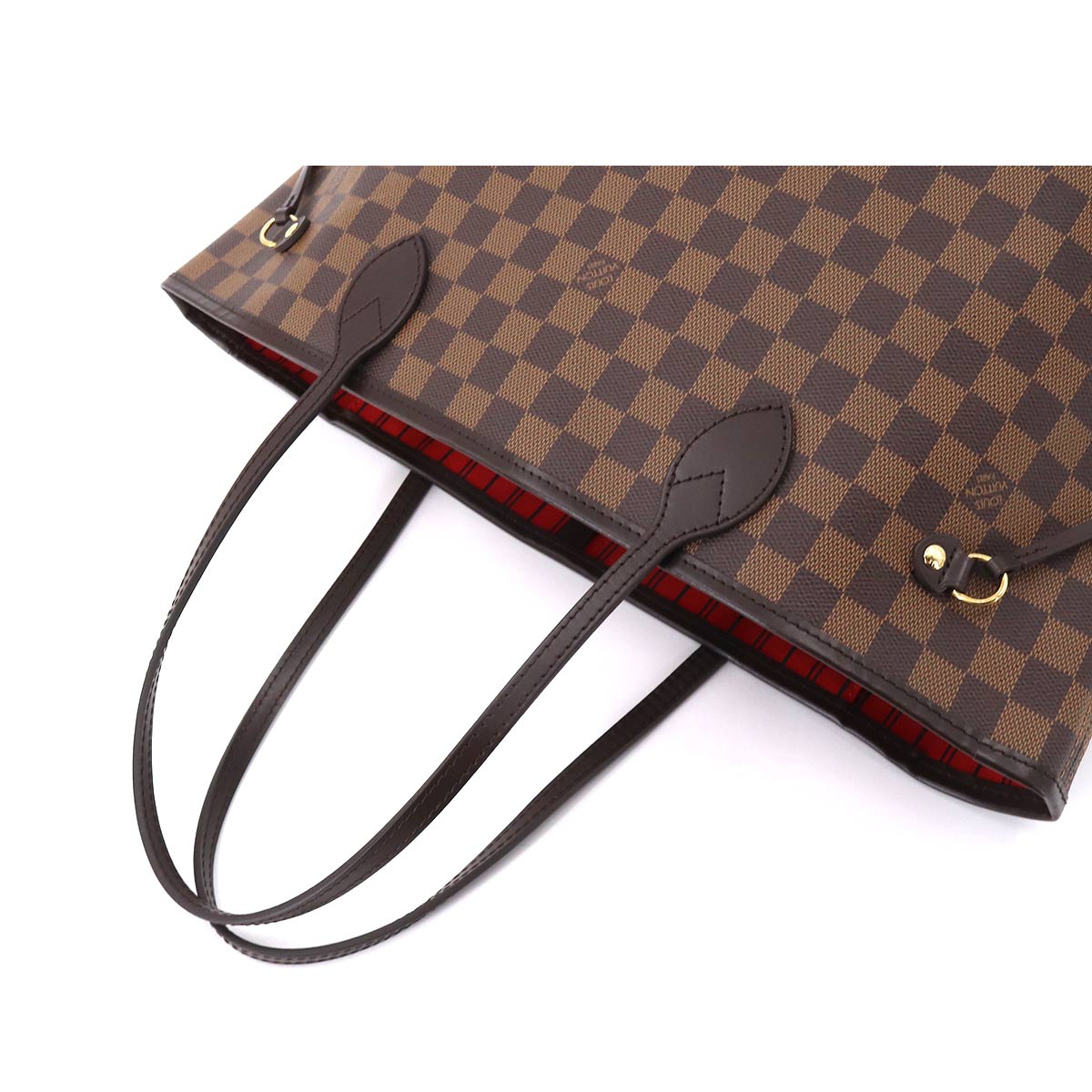 Louis Vuitton Damier Neverfull MM Tote Bag Ebene Cerise Brown