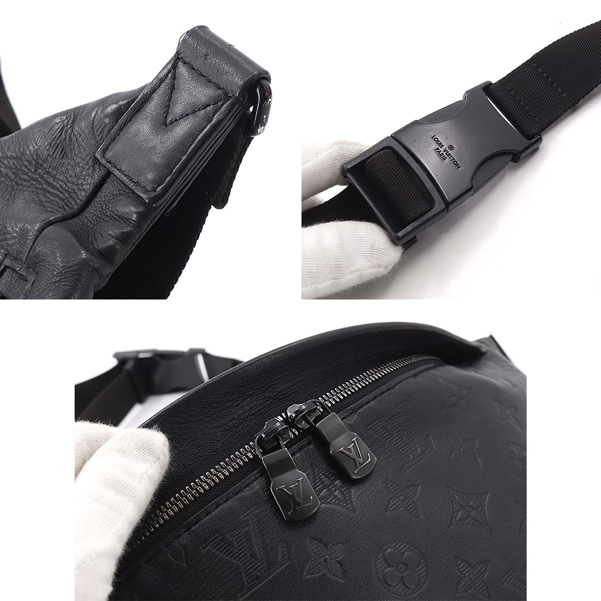 Louis Vuitton Monogram Shadow Discovery Bumbag Body Bag Leather