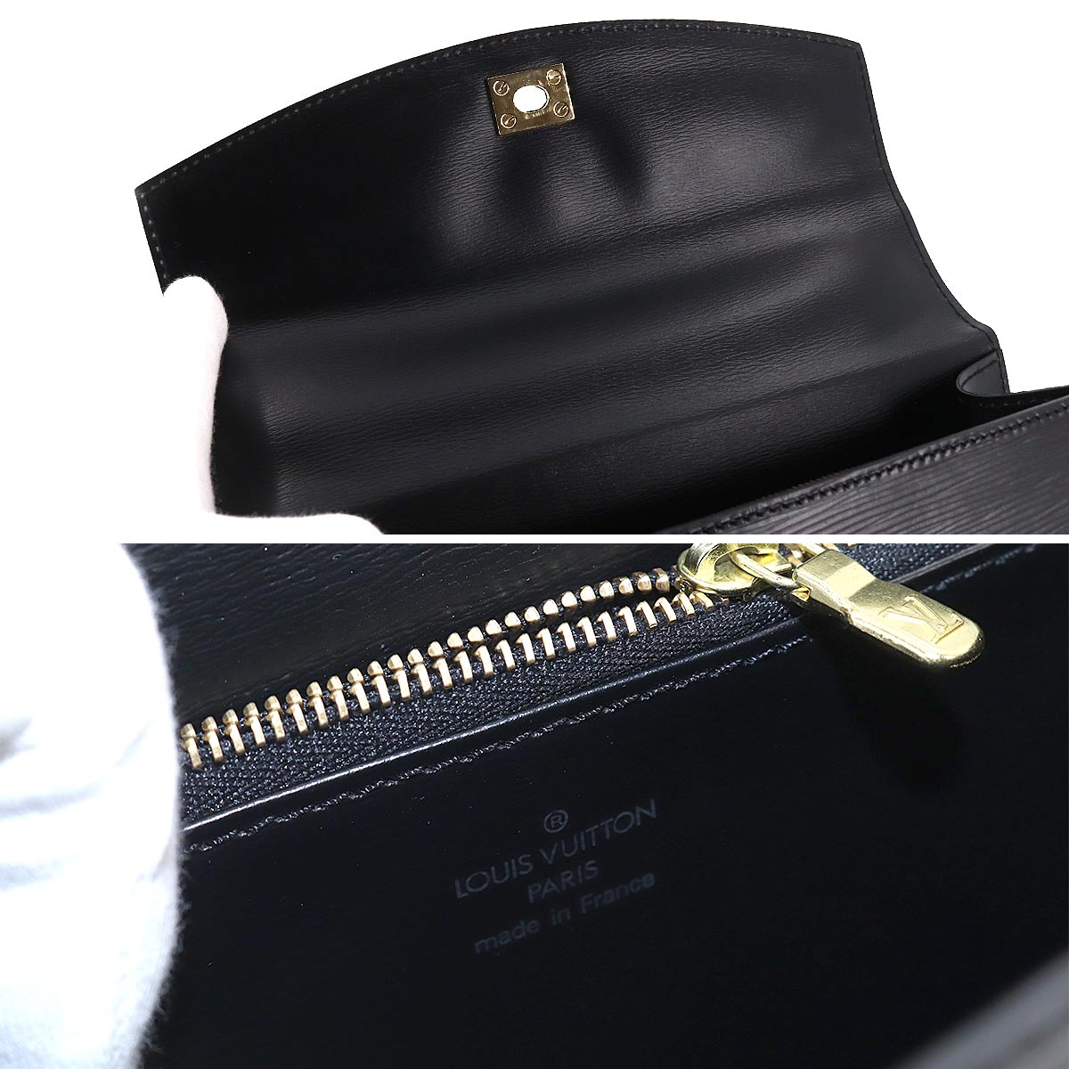 Louis Vuitton Epi Malesherbes Hand Bag Leather Noir Black