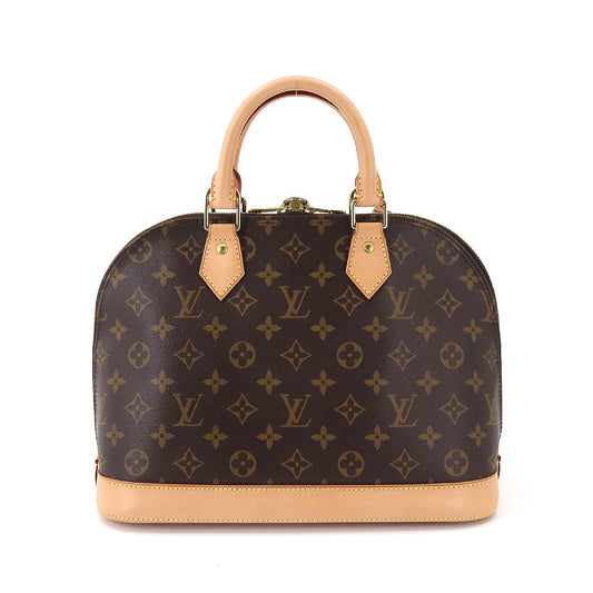 Louis Vuitton Monogram Alma PM Hand Bag Brown Gold Hardware