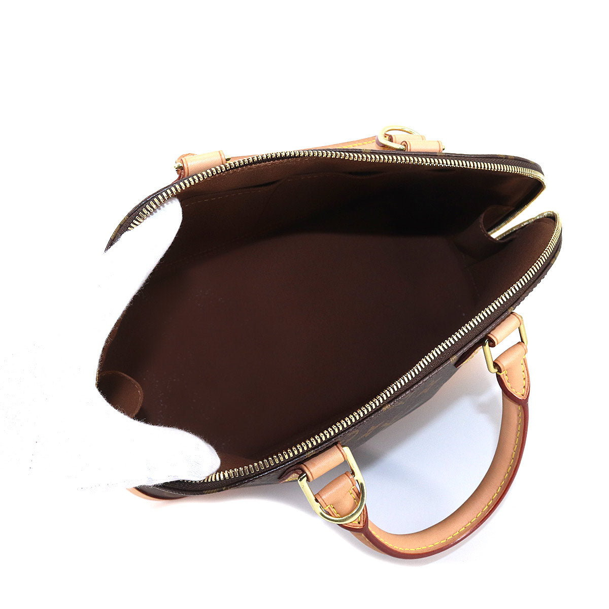 Louis Vuitton Monogram Alma PM Hand Bag Brown Gold Hardware