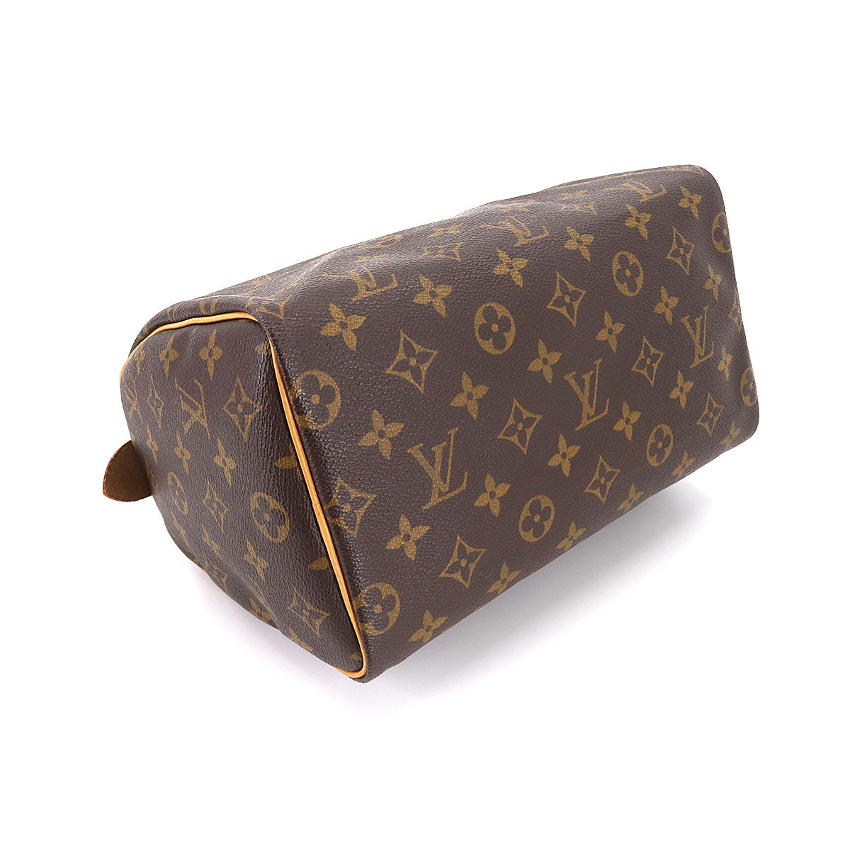 Louis Vuitton Monogram Speedy 25 Hand Bag Brown Gold Metal