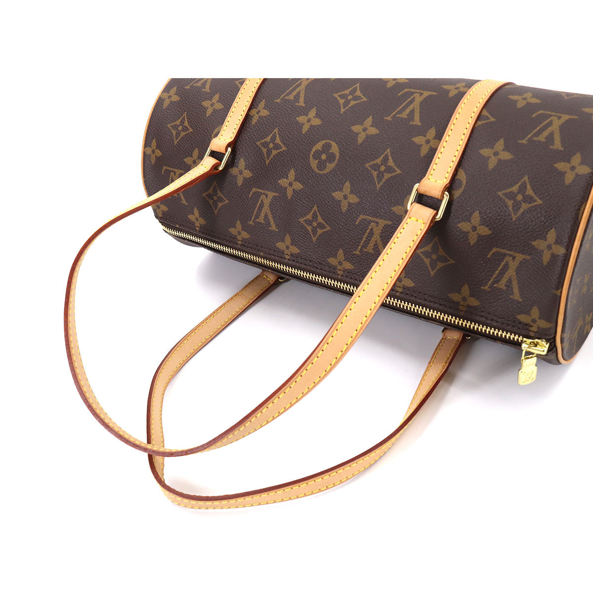 Louis Vuitton Monogram Papillon 30 Hand Bag Pouch Gold Metal