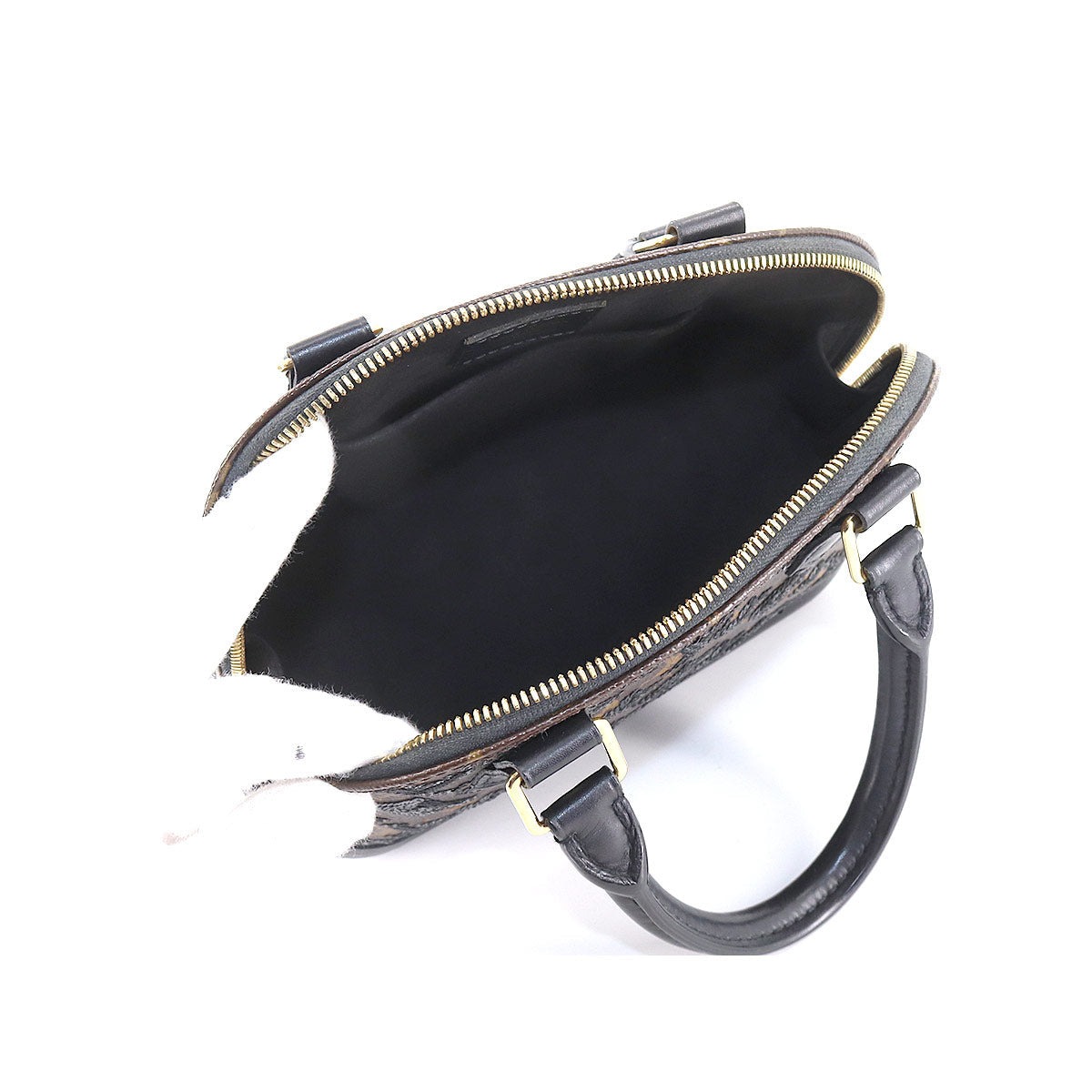 Louis Vuitton Monogram Eclipse Alma BB Hand Bag Brown Black Sequin