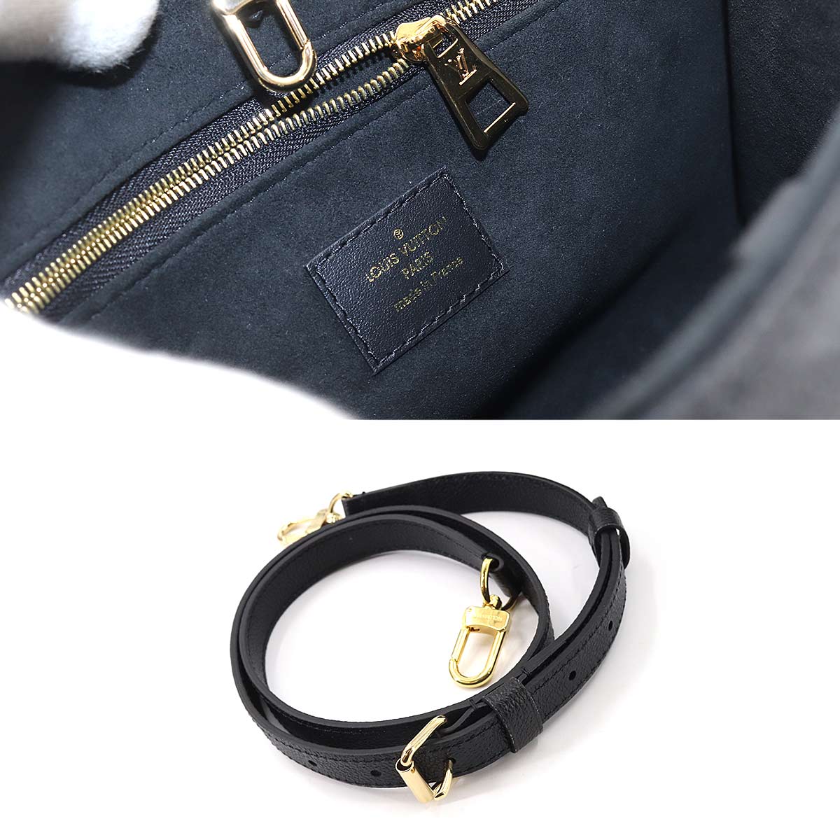 Louis Vuitton Monogram Emplant Onthego PM 2way Tote Bag Noir