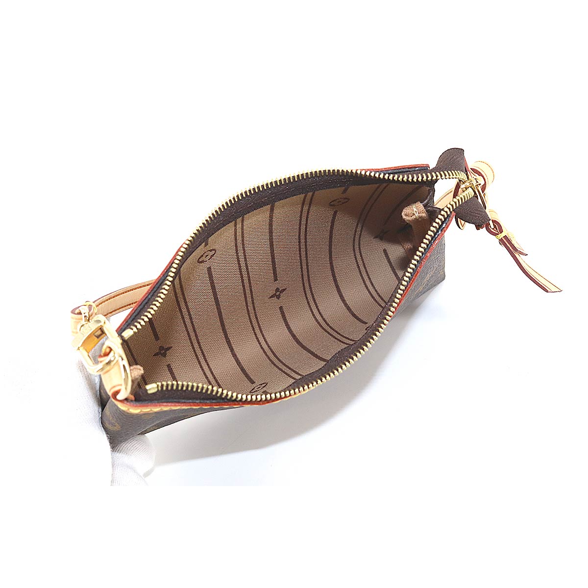 Louis Vuitton Monogram Mini Pochette Delightful Hand Bag Brown