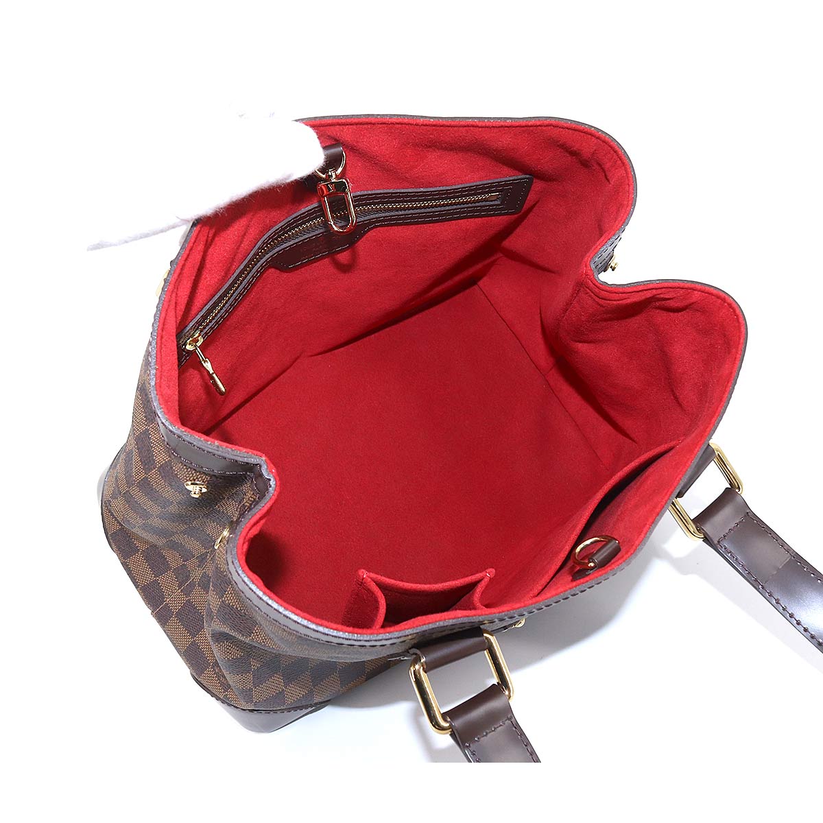Louis Vuitton Damier Hampstead PM Tote Bag Ebene Gold Hardware
