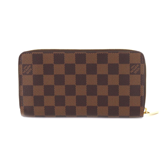 Louis Vuitton Damier Zippy Wallet Round Zipper Long Wallet Ebene Brown