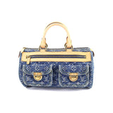 Louis Vuitton Monogram Denim Neo Speedy Hand Bag Canvas Leather Blue