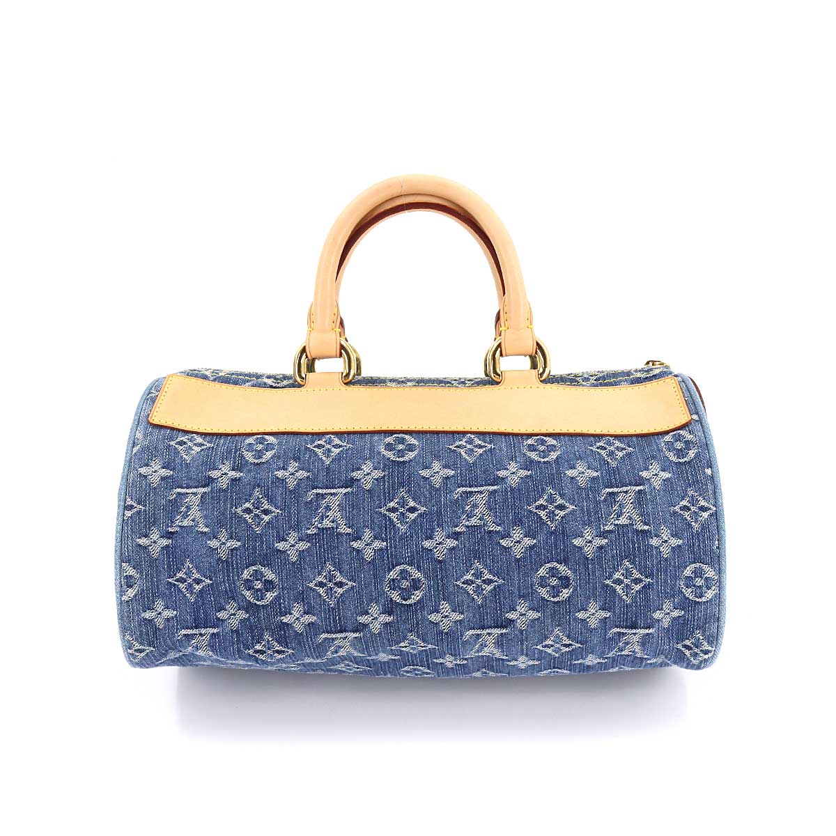 Louis Vuitton Monogram Denim Neo Speedy Hand Bag Canvas Leather Blue