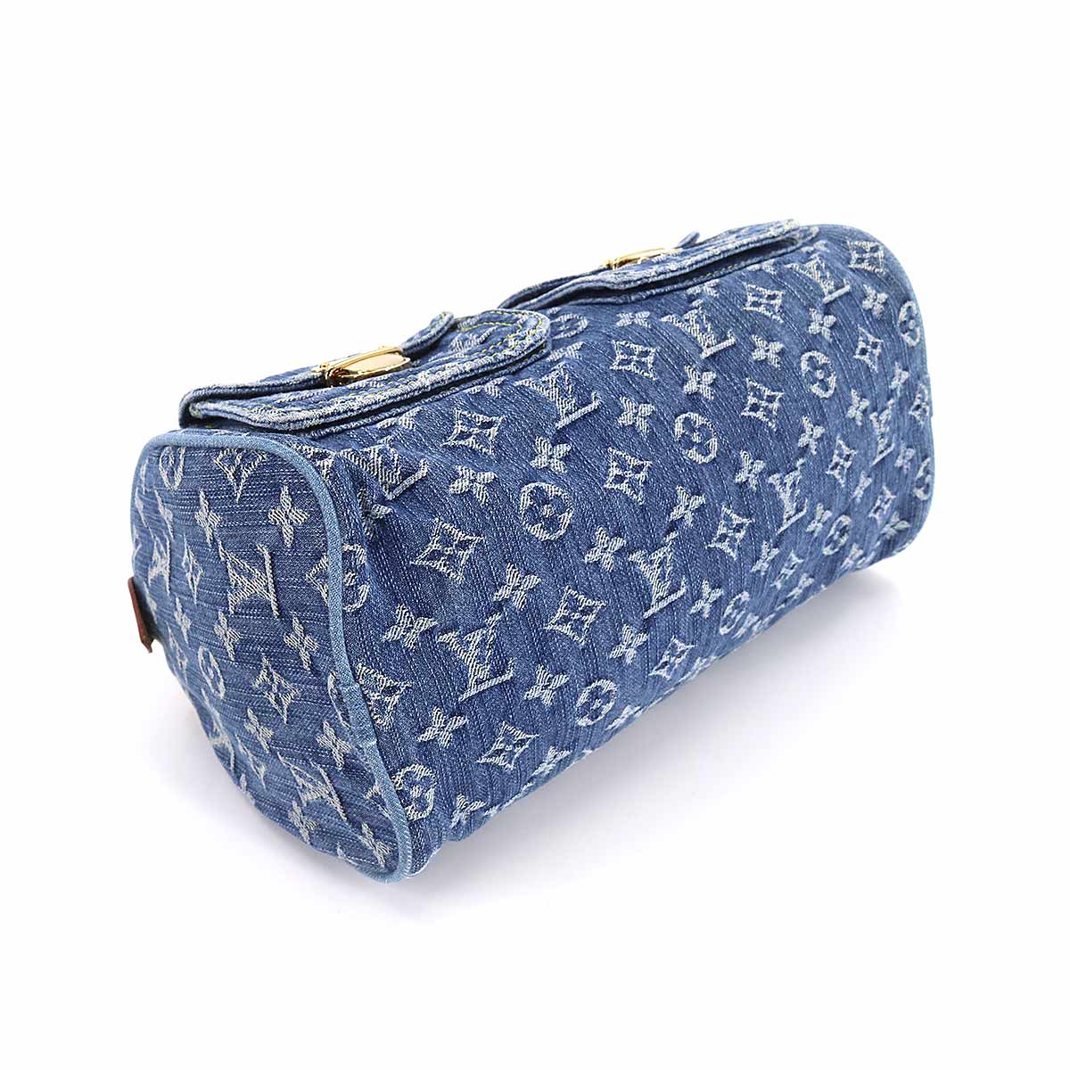 Louis Vuitton Monogram Denim Neo Speedy Hand Bag Canvas Leather Blue