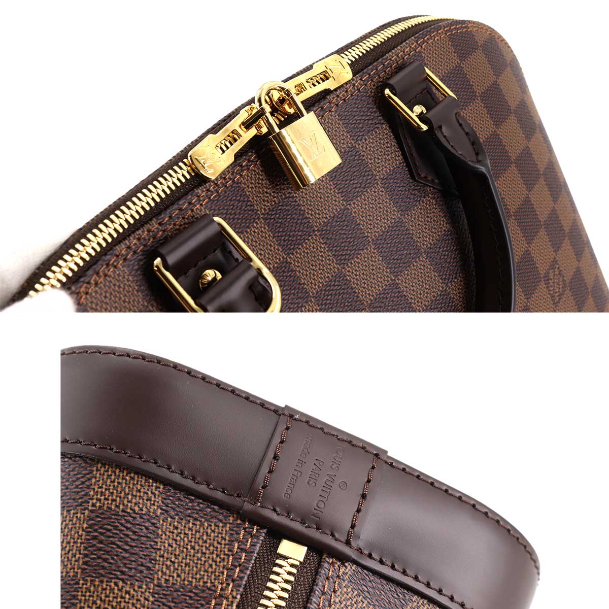 Louis Vuitton Damier Alma PM Hand Bag Ebene Brown