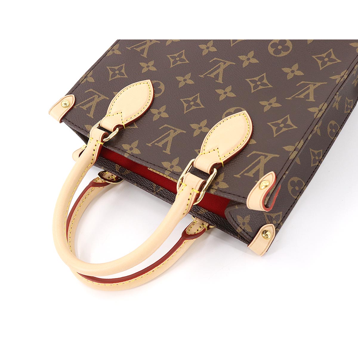 Louis Vuitton Monogram Sac Plat BB 2way Hand Shoulder Bag Brown