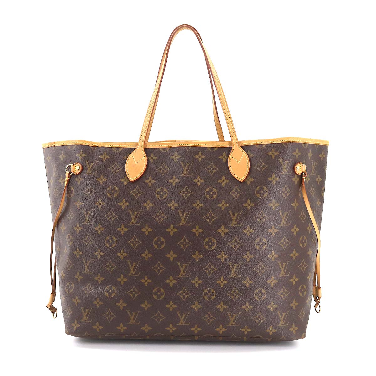 Louis Vuitton Monogram Neverfull GM Tote Bag Brown Gold Hardware