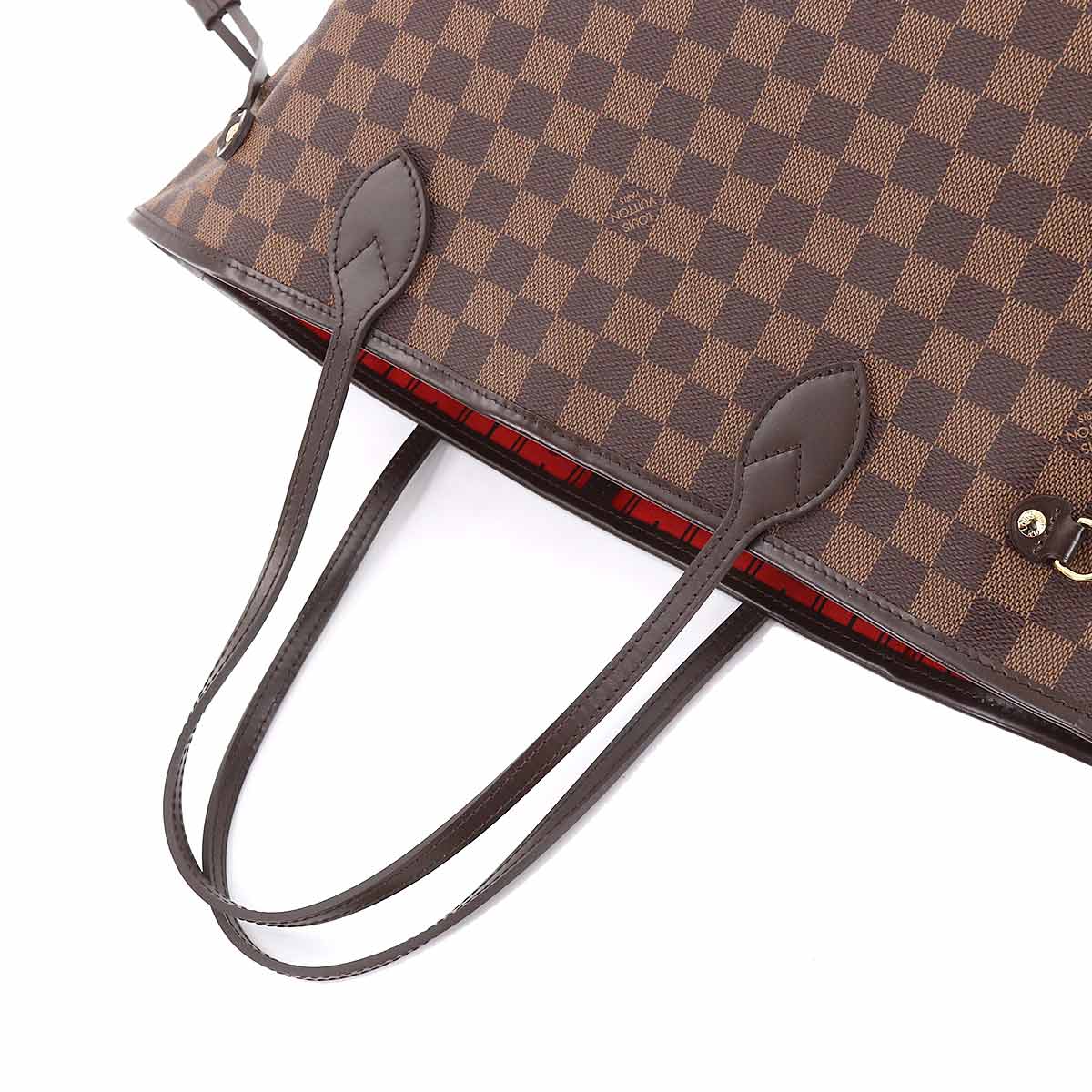 Louis Vuitton Damier Neverfull MM Tote Bag Ebene Cerise Brown