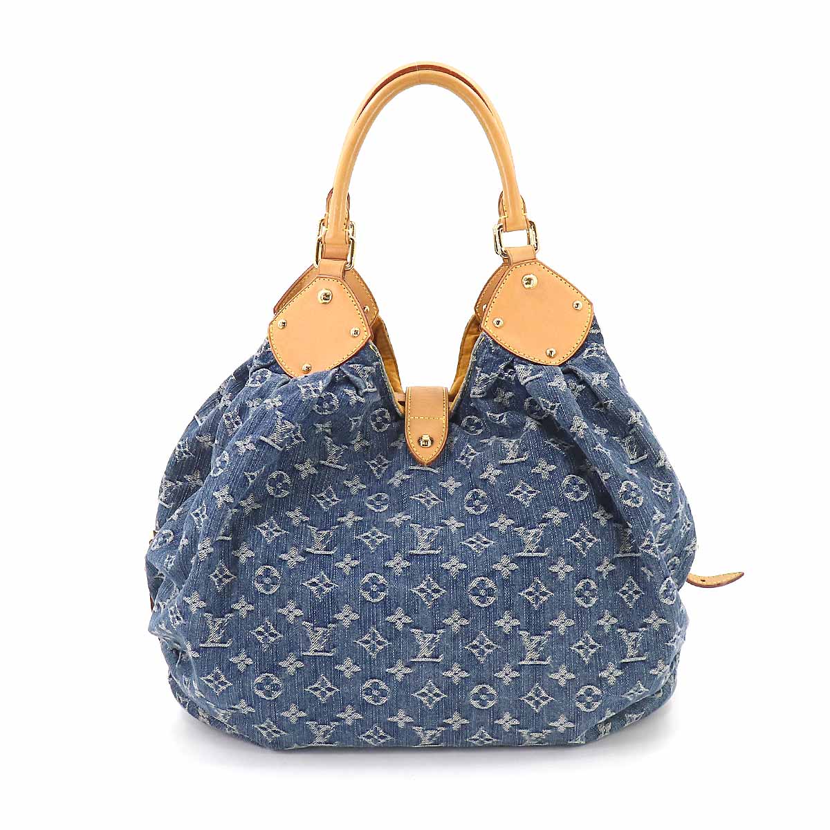 Louis Vuitton Monogram Denim XL Shoulder Bag Canvas Blue