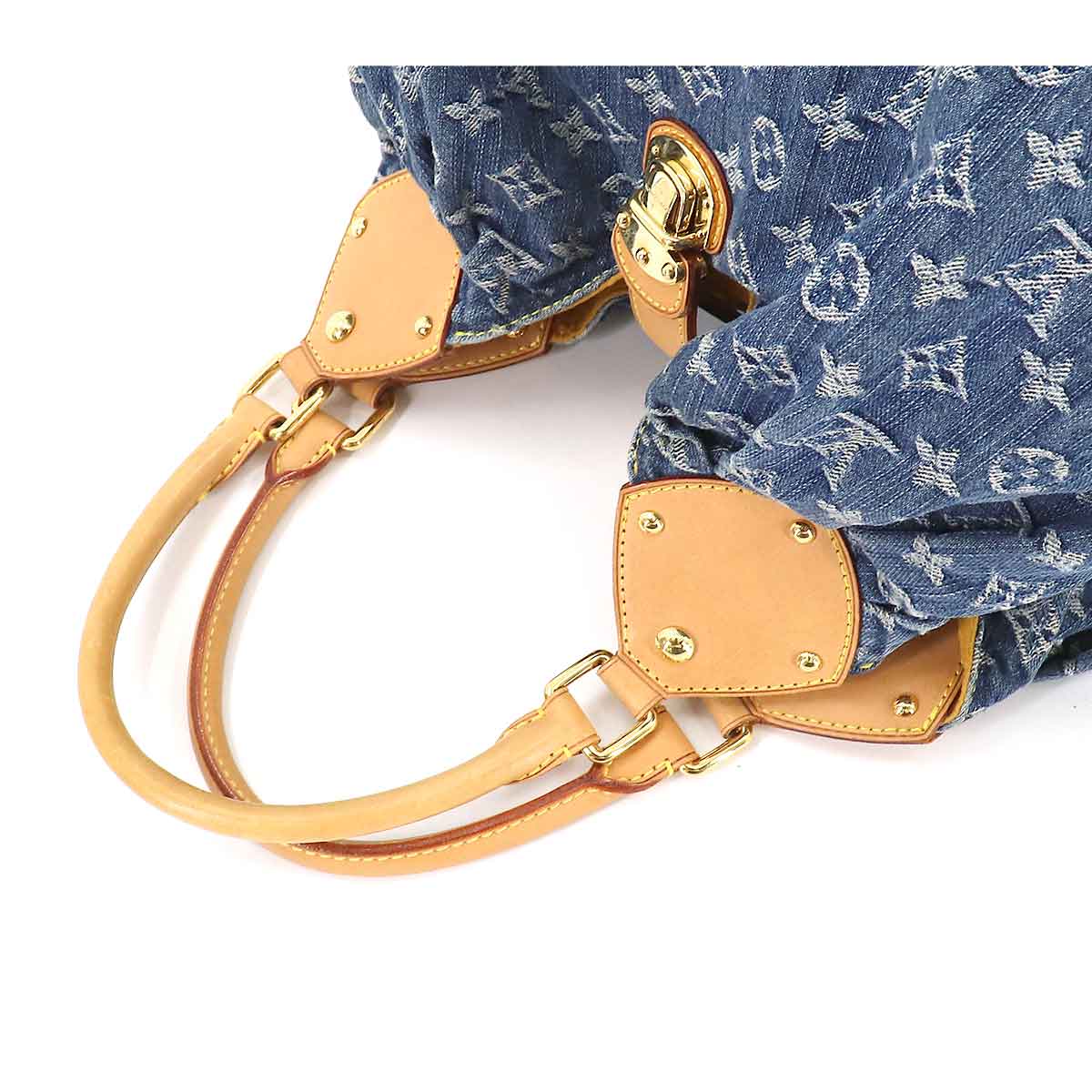 Louis Vuitton Monogram Denim XL Shoulder Bag Canvas Blue