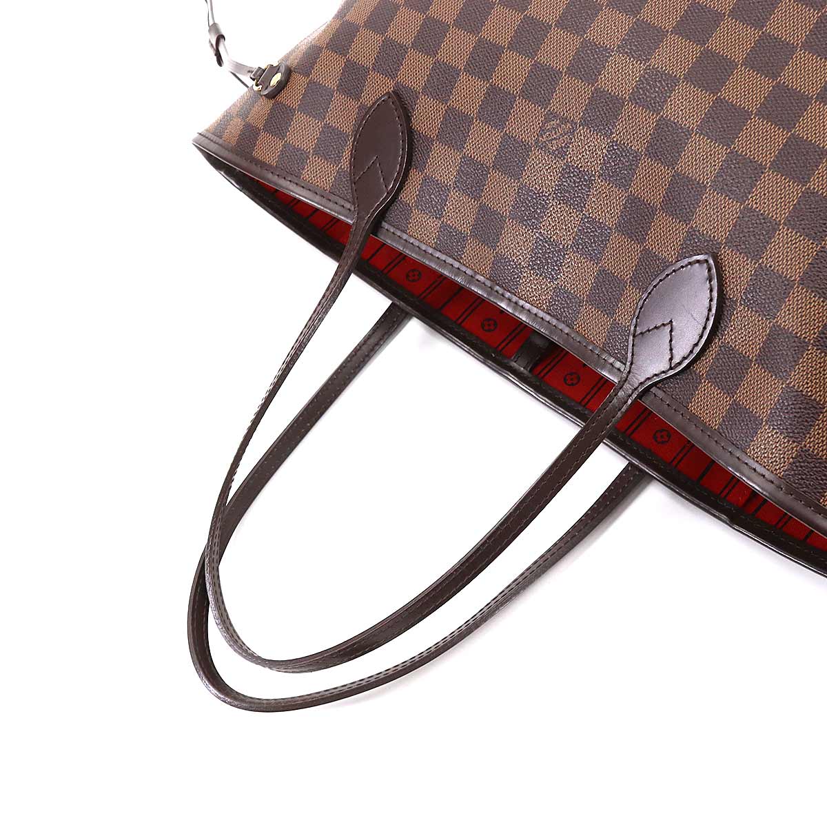 Louis Vuitton Damier Neverfull MM Tote Bag Ebene Cerise Brown