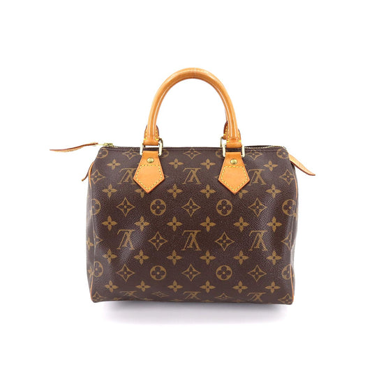 Louis Vuitton Monogram Speedy 25 Hand Bag Brown Gold Hardware