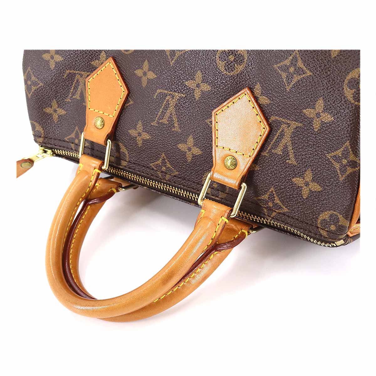 Louis Vuitton Monogram Speedy 25 Hand Bag Brown Gold Hardware