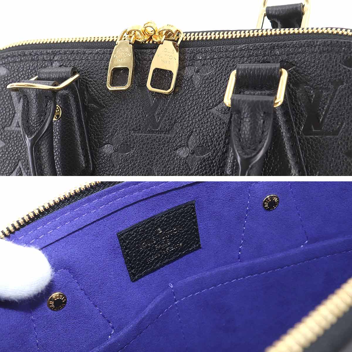 Louis Vuitton Monogram Emplant Neo Alma PM 2way Shoulder Bag Leather Noir