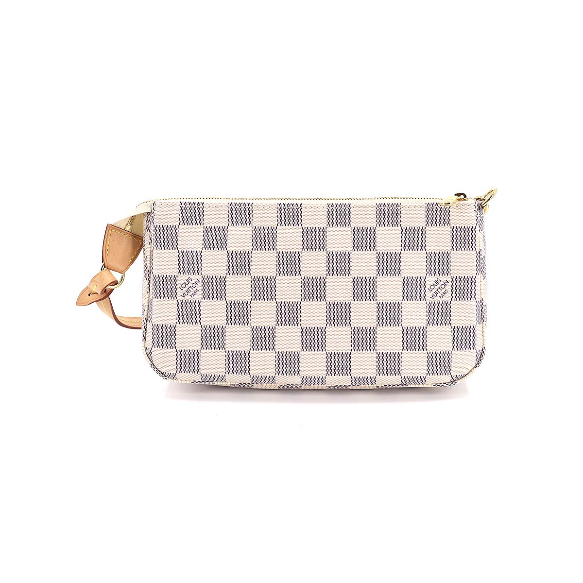 Louis Vuitton Damier Azur Pochette Accessoires Pouch Gold Metal