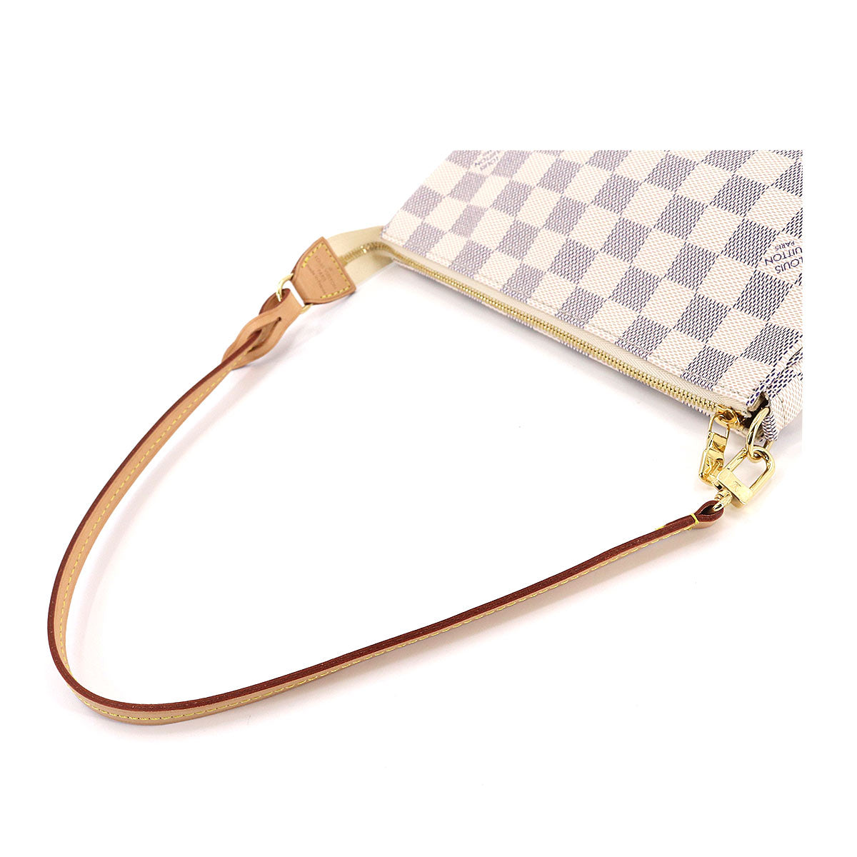 Louis Vuitton Damier Azur Pochette Accessoires Pouch Gold Metal