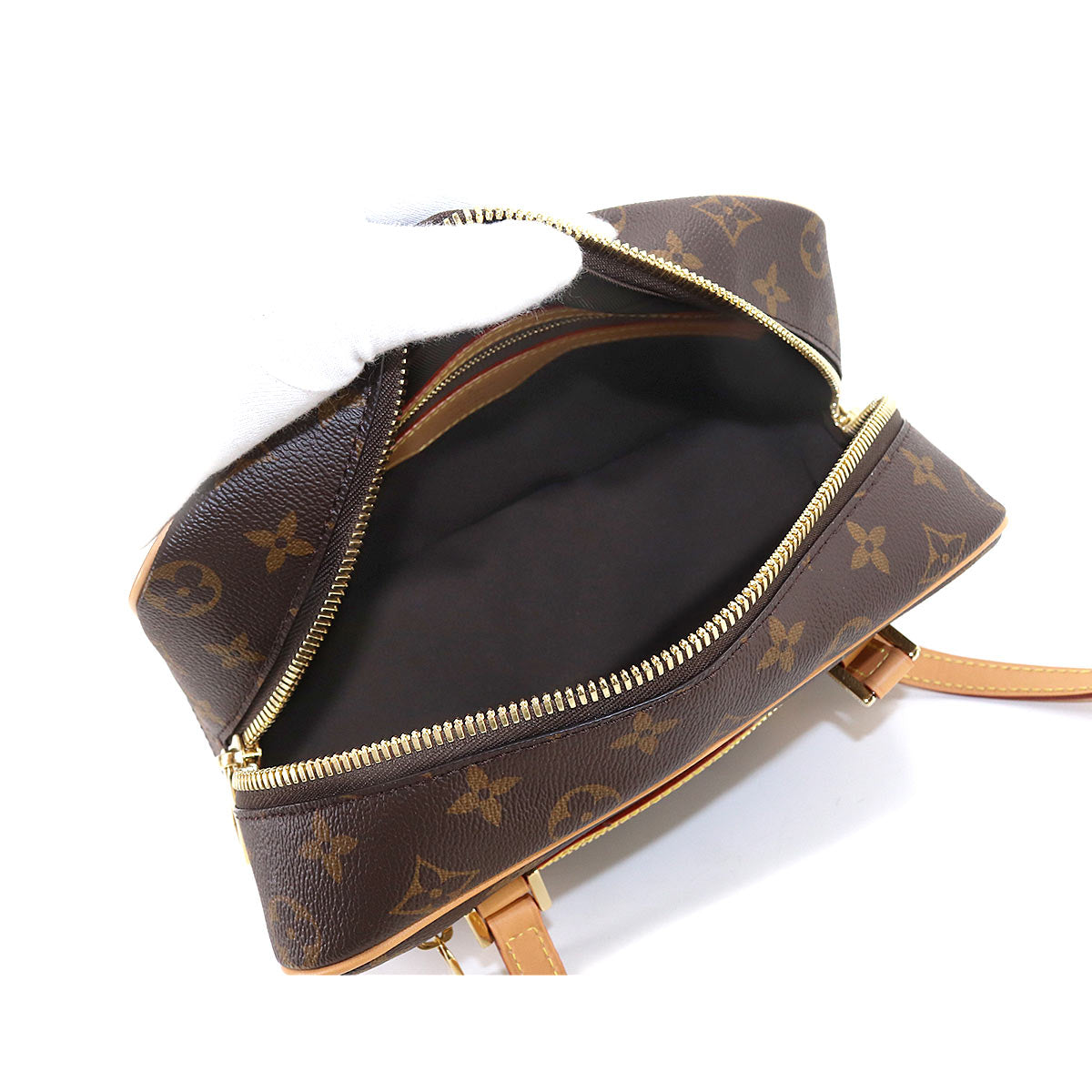 Louis Vuitton Monogram Cite Shoulder Bag Brown Gold Hardware