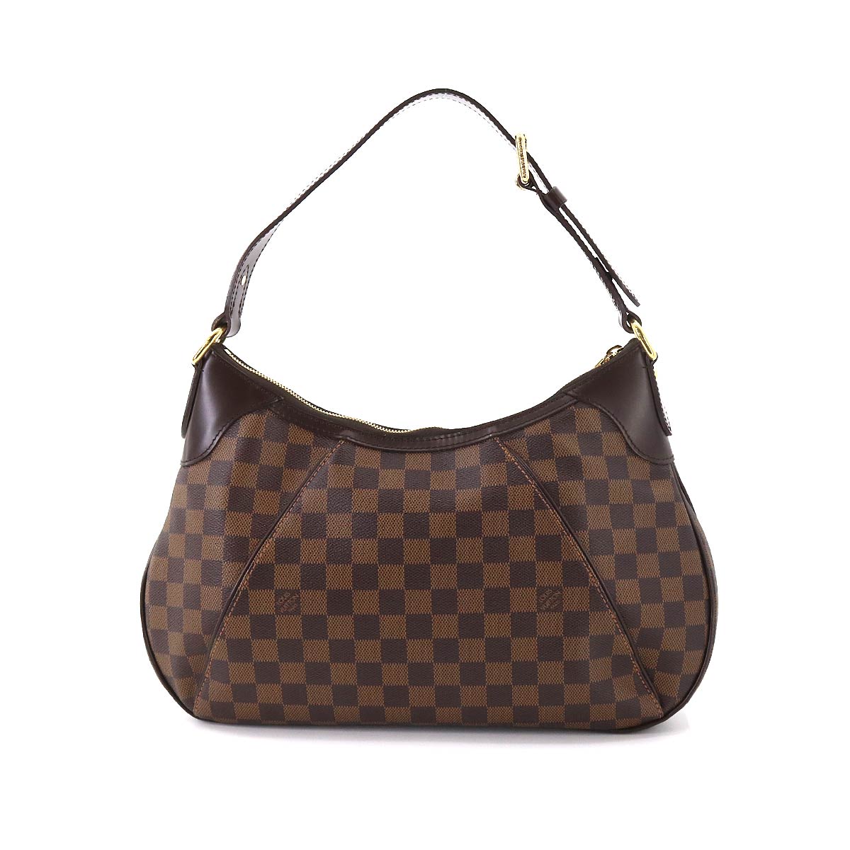 Louis Vuitton Damier Thames GM Shoulder Bag Ebene Gold Metal