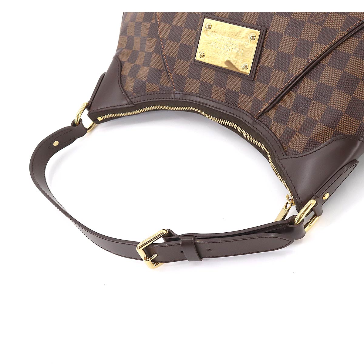 Louis Vuitton Damier Thames GM Shoulder Bag Ebene Gold Metal