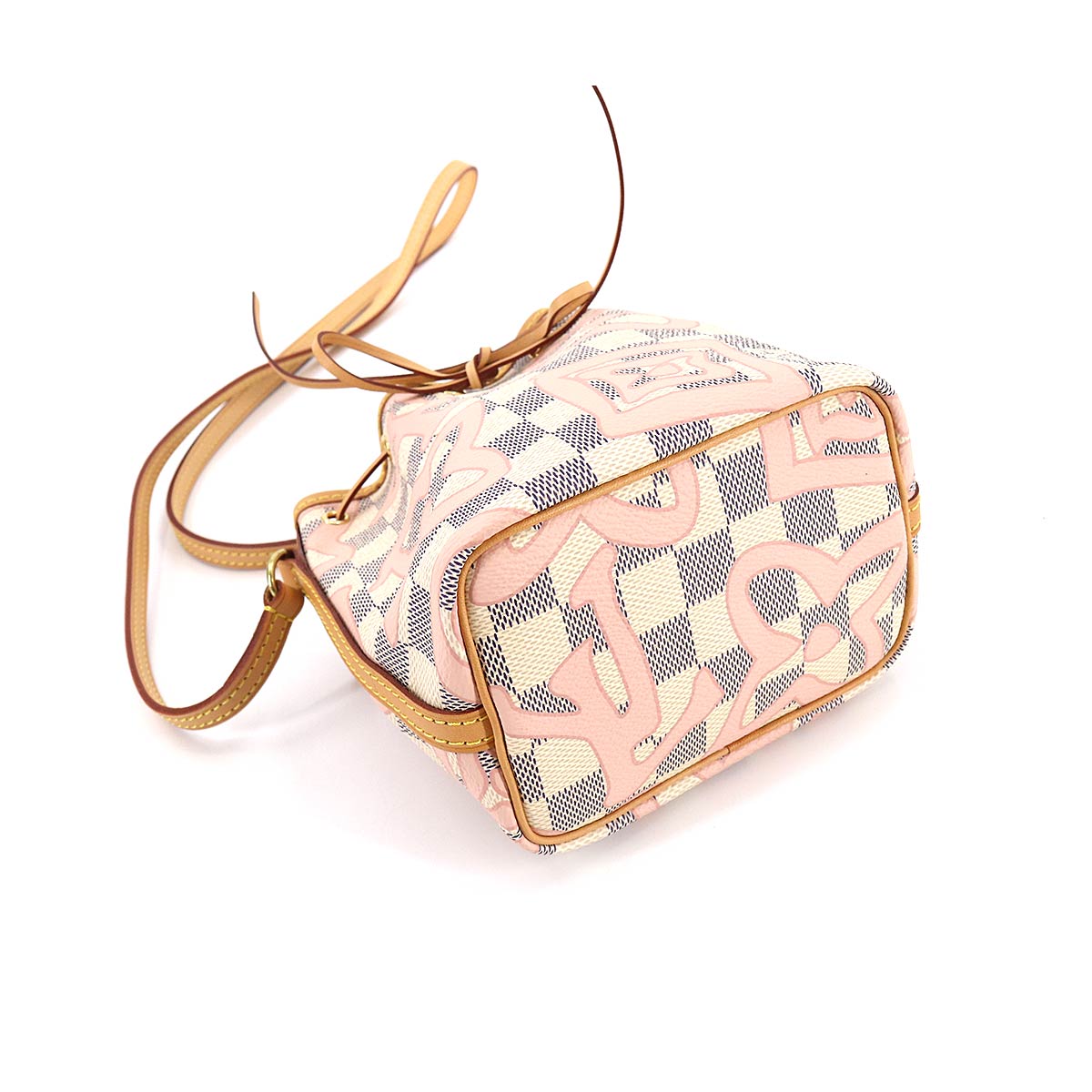 Louis Vuitton Damier Azur Tahiti Nano Noe Shoulder Bag White Rose