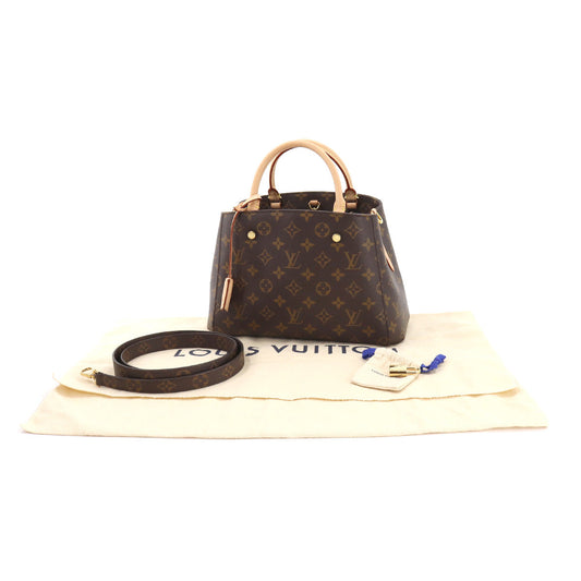 Louis Vuitton Monogram Montaigne BB 2way Hand Shoulder Bag Brown
