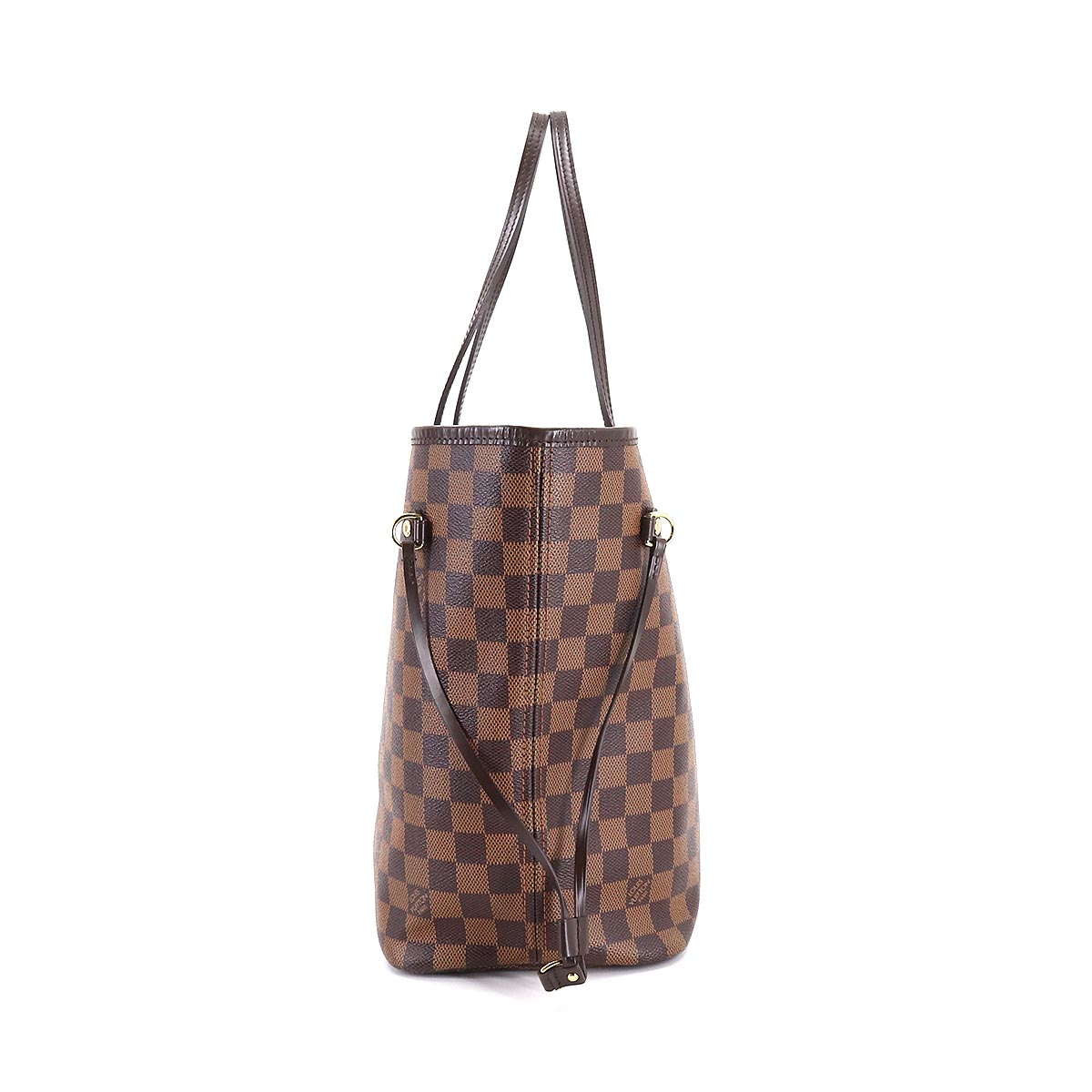 Louis Vuitton Damier Neverfull MM Tote Bag Ebene Brown Gold Metal