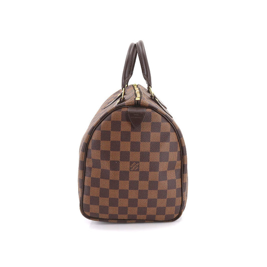 Louis Vuitton Damier Speedy 30 Hand Bag Ebene Brown Gold Hardware