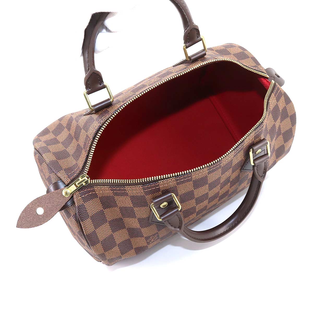 Louis Vuitton Damier Speedy 30 Hand Bag Ebene Brown Gold Hardware