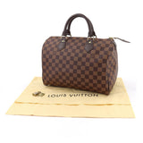 Louis Vuitton Damier Speedy 30 Hand Bag Ebene Brown Gold Hardware