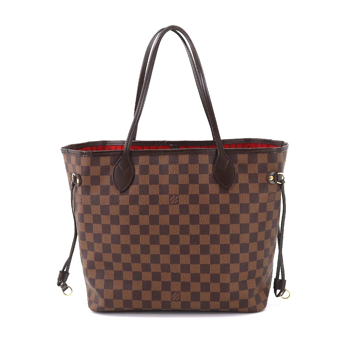 Louis Vuitton Damier Neverfull MM Tote Bag Ebene Cerise Brown